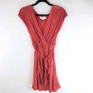Ann Taylor Loft Burnt Orange Mini Dress w/ Removable Waist Tie Size Small
